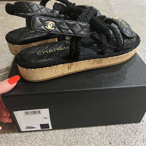 chanel cord & lambskin sandals|cord channel home depot.